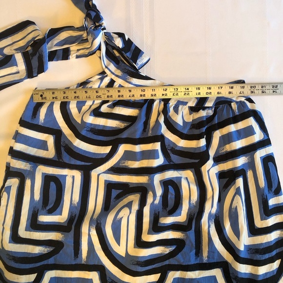 NWT Periwinkle Collection Trunk Bay Blue, White, Black One Shoulder Dress Size L - Picture 6 of 6